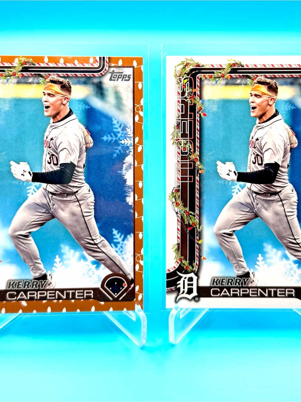 🔥Kerry Carpenter Lot! Topps Holiday Golden Lights + Topps Holiday Insert! 😮